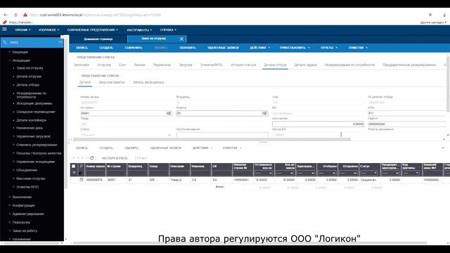 Ручное резервирование строк заказа в Инфор WMS 11.0.3 / Reservation of order in Infor WMS 11.0.3