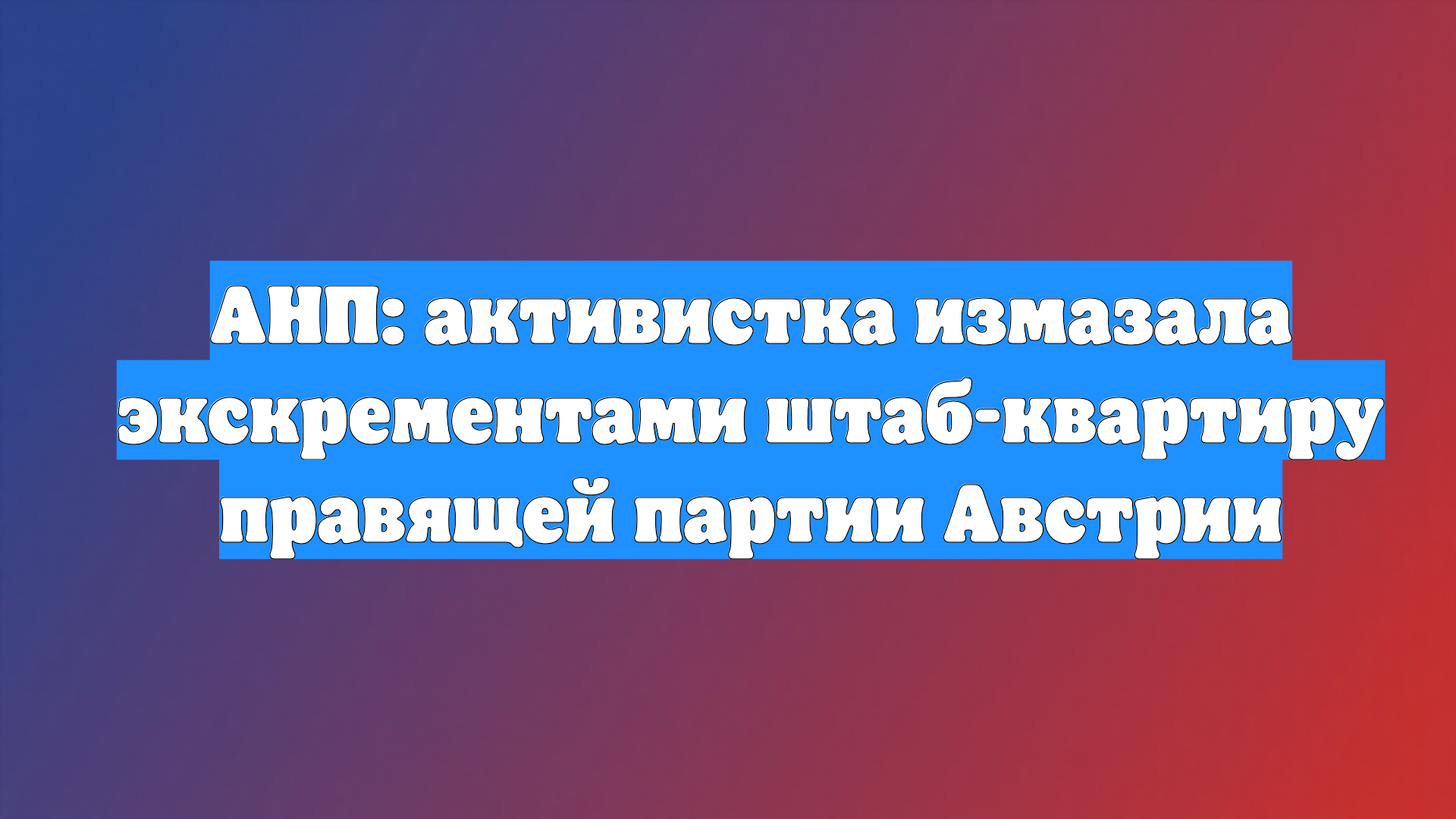 АНП: активистка измазала экскрементами штаб-квартиру правящей партии Австрии