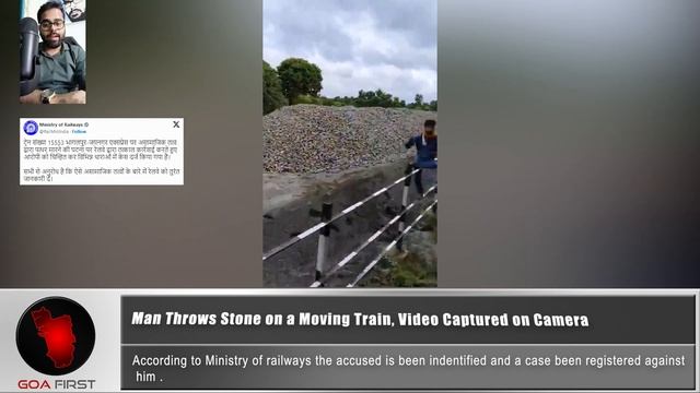 Man Throws Stone on a Moving Train, Video Captured on Camera