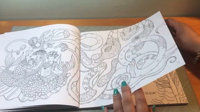 Coloring book review: Mermaids in Wonderland Book and postcard book by Marco Chin