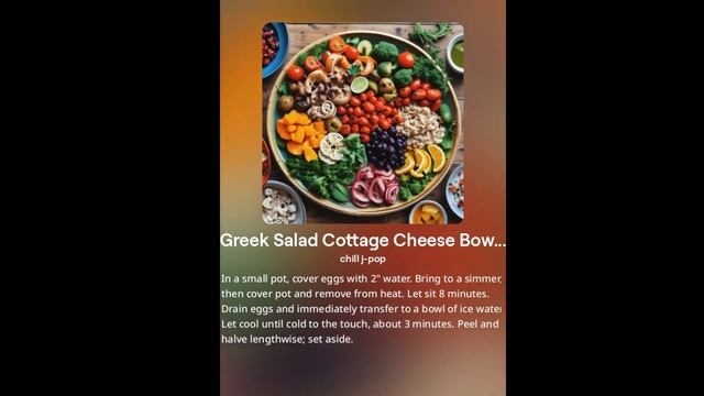 Greek Salad Cottage Cheese Bowl Recipe with Chill j-pop Music