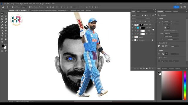 POSTER Design in #photoshop #tutorial | #viratkohli #cricket #editing #logo #logodesign #viralvideo