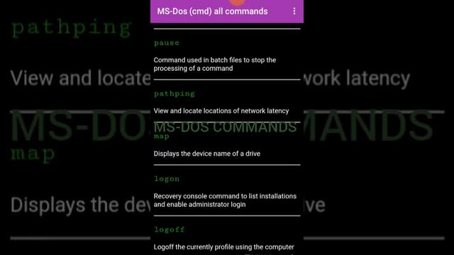 Most important MS-DOS all commands  (command parmot)