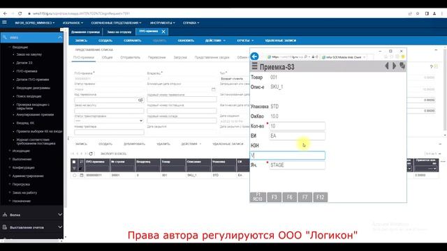 Возврат Клиента / Customer return WMS Infor 11