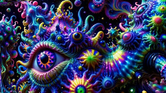 AI Manifest Psychedelic Entrapment [2025 Visuals] [Psytrance Beat]