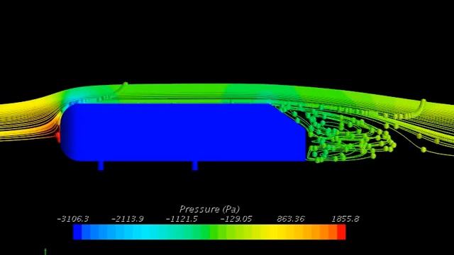 Pressure Magnitude For an Ahmed Body With 35deg Slant Angle RNG K epsilon