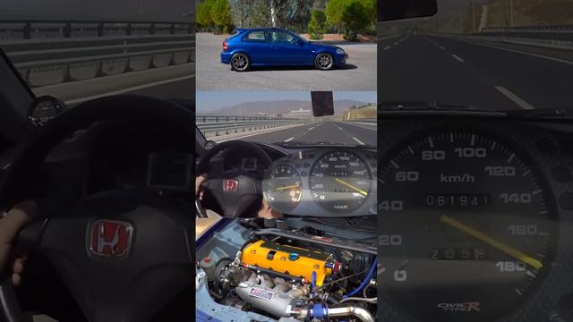 Honda Civic EK K20 Type-R Swap  100-200 km_h #Acceleration  #TopSpeed #Epic #VTEC #Sound