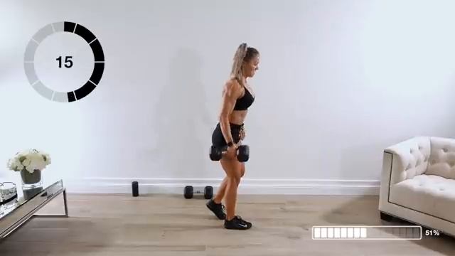 Day 39 of EPIC _ NO JUMPING Full Body Workout with Dumbbells _ Trisets