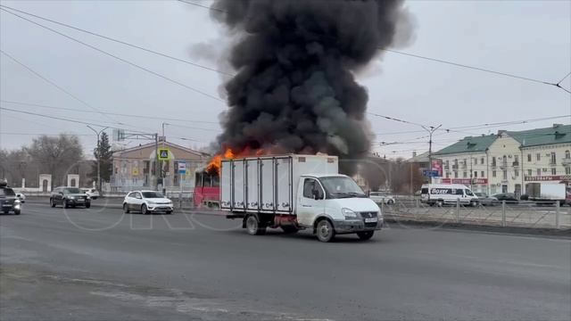 Трамвай полностью сгорел в Орске