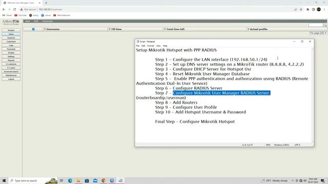 03. mikrotik hotspot with radius   mikrotik user manager configuration