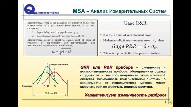 Анализ измерительных систем - MSA