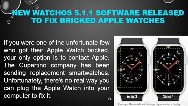 New watchOS 5.1.1 software released to fix bricked Apple Watches