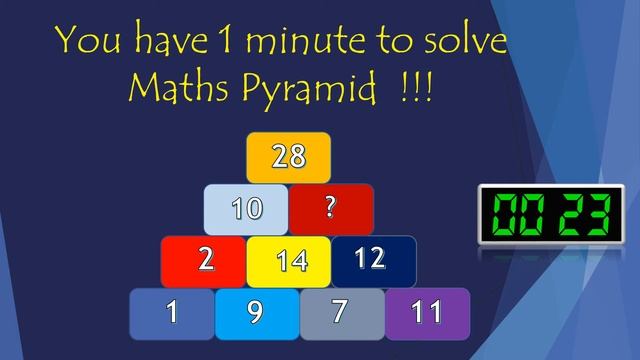 Math Pyramid Puzzle -  Level medium | Puzzle | IQ Test | One Minute Challange