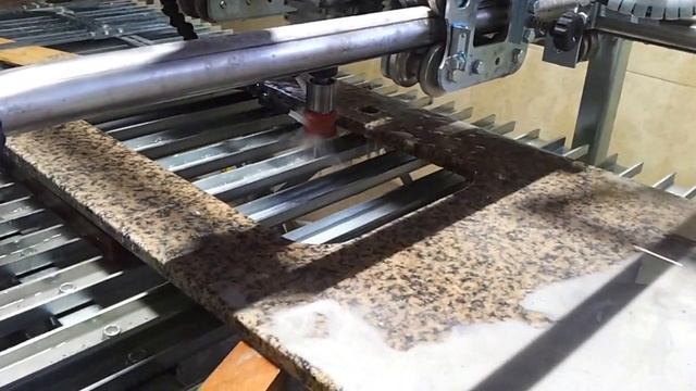 Stone slab edge profiling and polishing with Achilli SMART machine