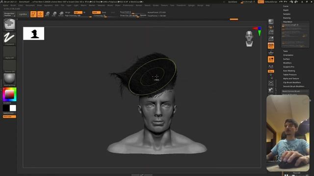 18 Zbrush для начинающих _ Создание волос_шерсти. FiberMesh