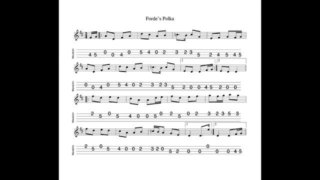 Forde's Polka - in D Major; tabbed for mandolin and played by Aidan Crossey