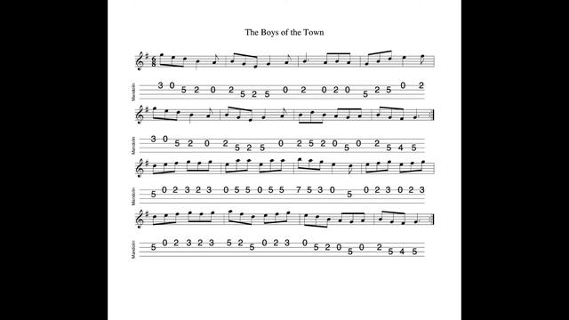 The Boys Of The Town REVISITED - a jig in G Major tabbed for mandolin and played by Aidan Crossey