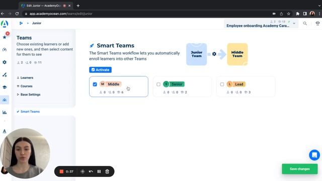 AcademyOcean LMS: Що таке smart teams, та їх налаштування?