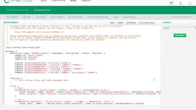 ObyThing SmartThings Code Setup