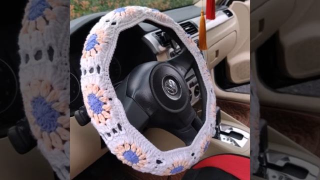 Beautiful & Impressive Crochet Seat Belt Cover & Stearing Wheel Cover Designs Ideas2022