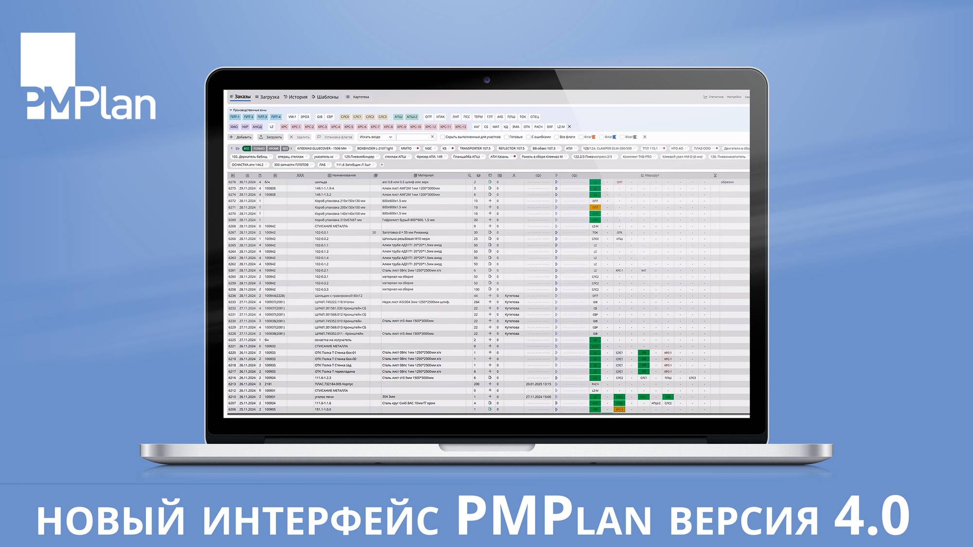 новый интерфейс PMPlan версия 4.0