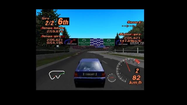 GRAN TURISMO 2 PS1 GAMEPLAY VELOCIZZATO , LANCIA HF INTEGRALE