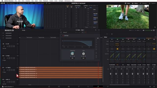LFE Filter Audio Effect in DaVinci Resolve 17   Audio Effects Series