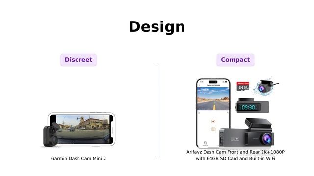 Garmin 010-02504-00 Dash Cam Mini 2 vs Dash Cam Front and Rear 2K+1080P 🚗🎥