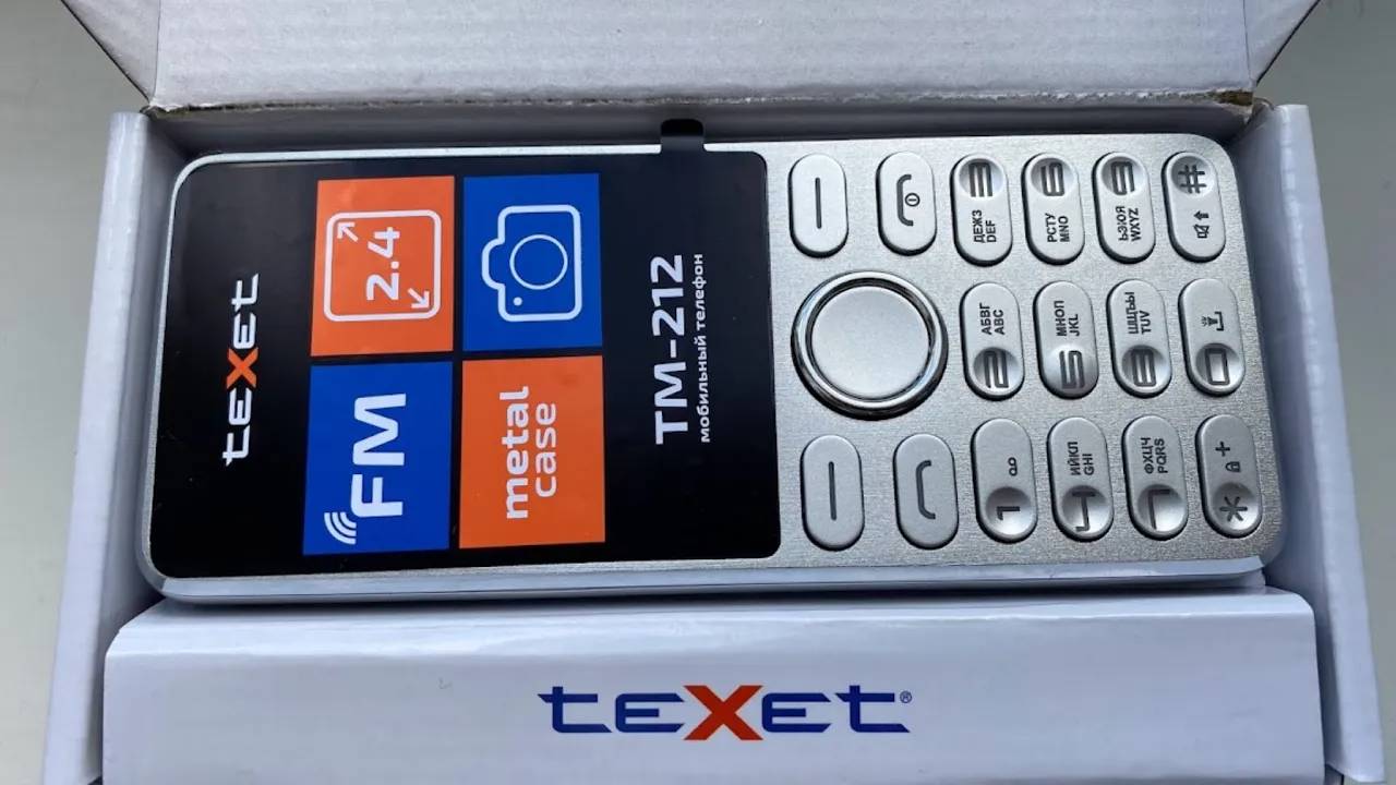 Обзор на TEXET TM-212 кнопочный красивый металлический теле