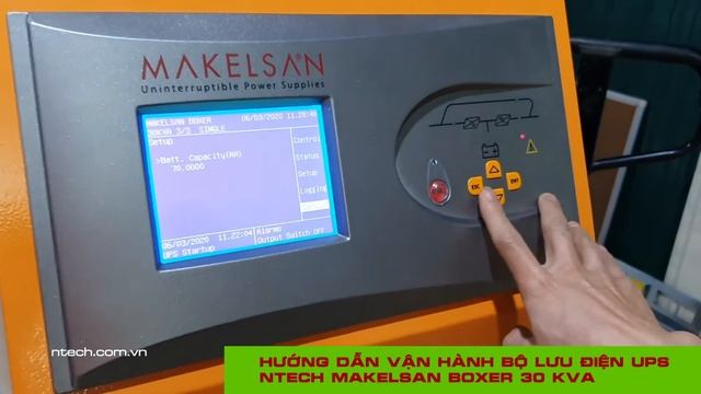 HƯỚNG DẪN CƠ BẢN CÁCH VẬN HÀNH BỘ LƯU ĐIỆN UPS NTECH MAKELSAN BOXER 30kVA #UPS30KVA