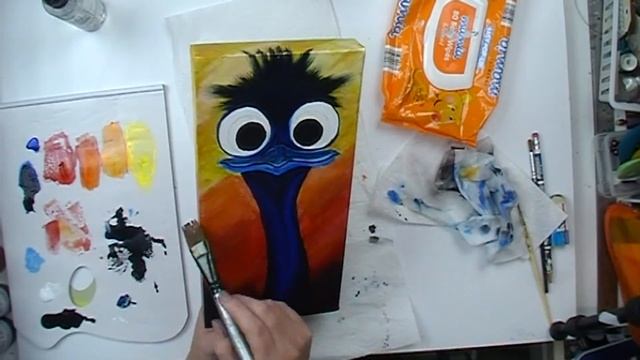 An Emu called Eddie, acrylic on canvas