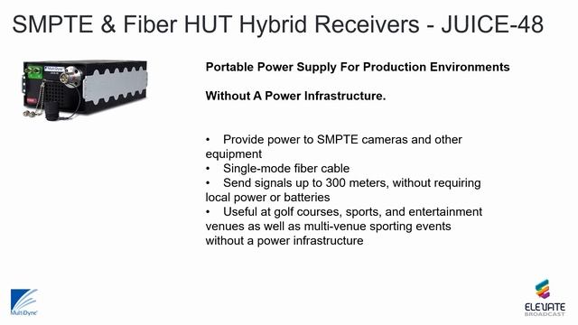 Multidyne SMPTE & Fiber HUT, Camera extension for long cable runs. Supplied by Elevate Broadcast