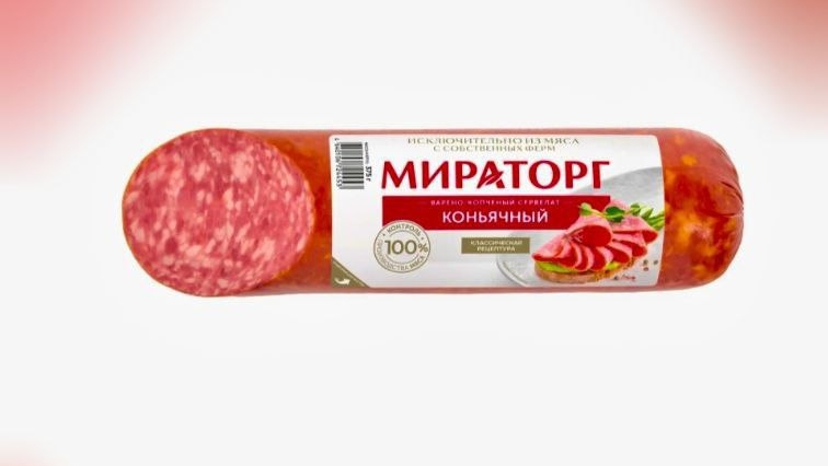 Сервелат Мираторг Коньячный варено- копченый #еда #обзор #рек