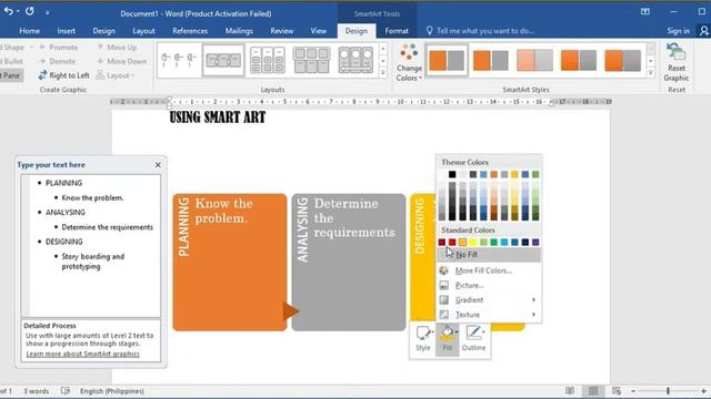 USING SMARTART GRAPHICS IN MS WORD