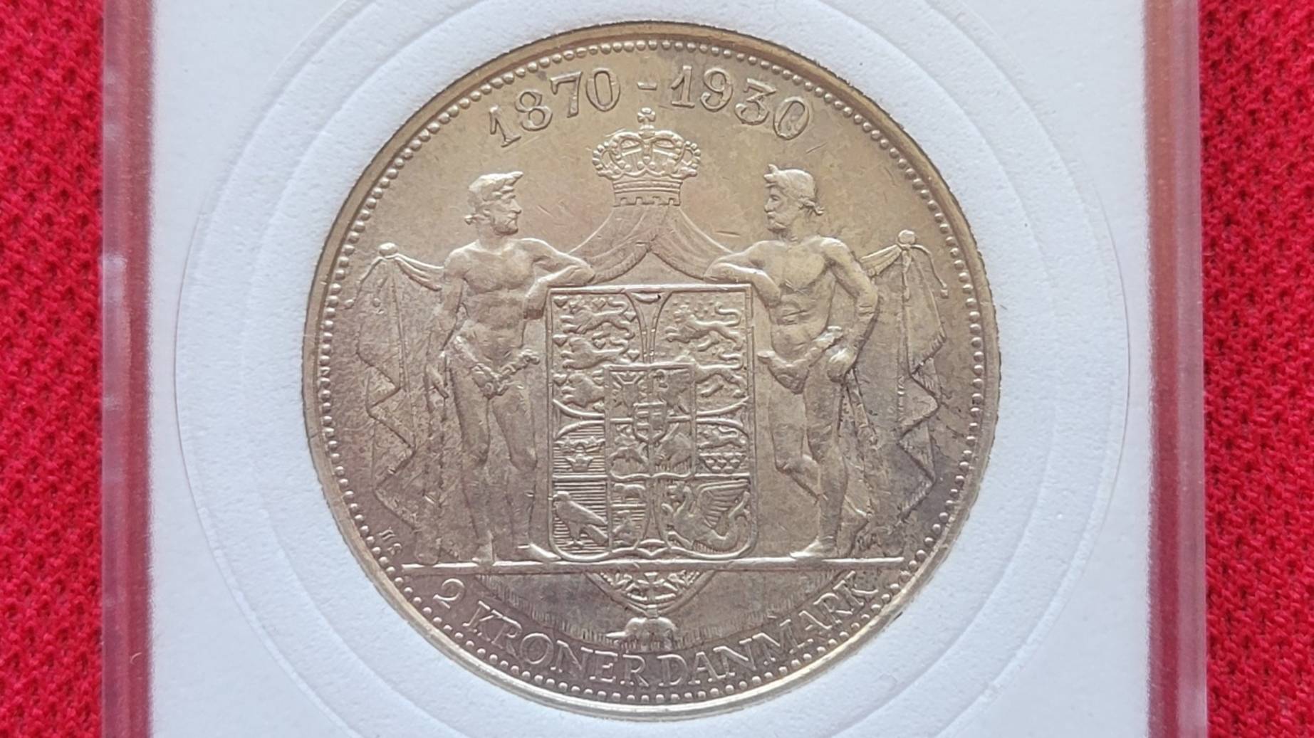 DENMARK SILVER 2 KRONER 1930 - Christian X King's 60th Birthday - 60 Лет Королю Серебришко