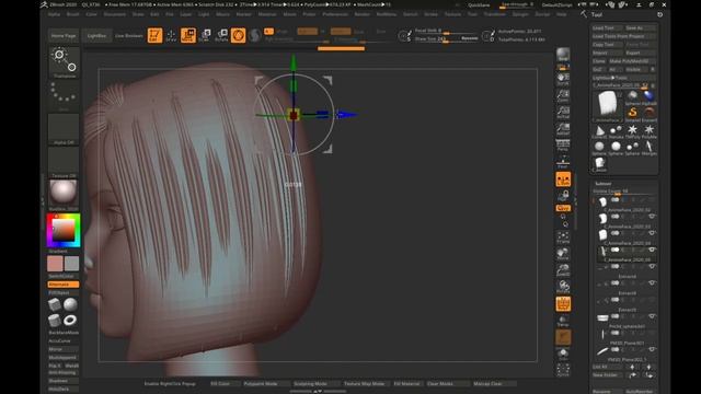 3 methods for Placing Stylized Hair Fast in Zbrush 2020