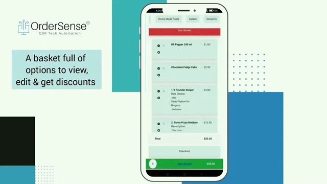 OrderSense - Takeaway/Restaurant Smart phone App Demo