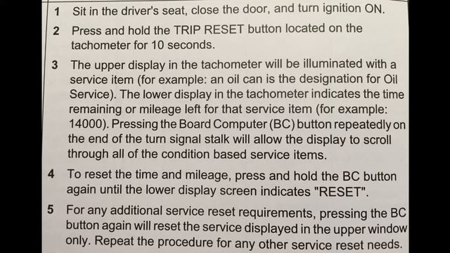 HOW TO RESET OIL SERVICE LIGHT MINI COOPER (2007-2010)