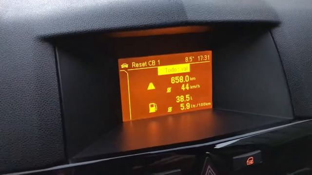 Reset consumo médio Opel Astra