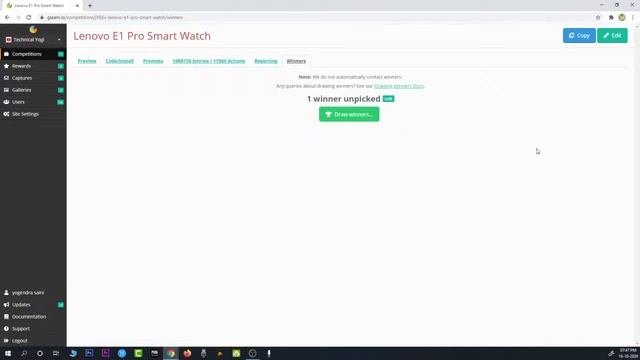 Giveaway Results Live |  Lenovo E1 Pro Smart Watch