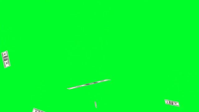 Money Rain Explosion Dollar Bills Green Screen _ Free Stock Footage