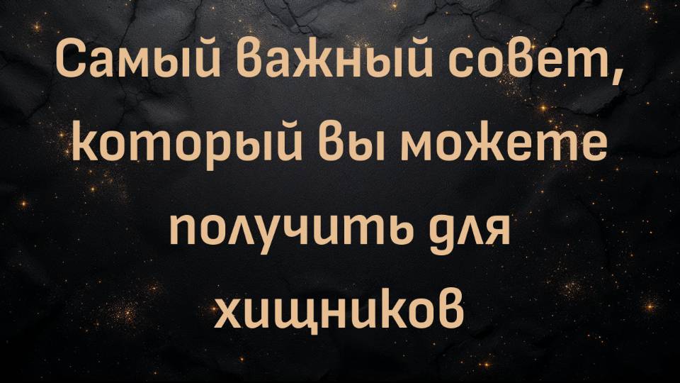 Самый важный совет, который вы можете получить для хищников (Практичный хищник)