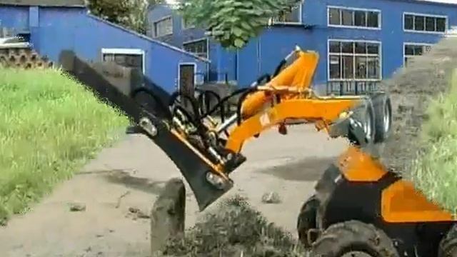 HYSOON MINI SKID STEER LOADER WITH 4 IN 1 BUCKET