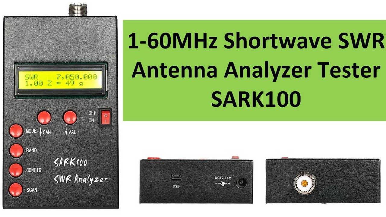 Анализатор КСВ с AliExpress 1-60MHz Shortwave SWR Antenna Analyzer Tester SARK100