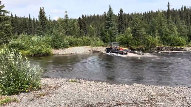 Can am Defender Hd10 6x6 crossing interior Alaska river