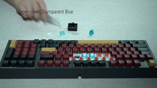 Display of Iceberg theme switch, compared with Kailh Box Red switch