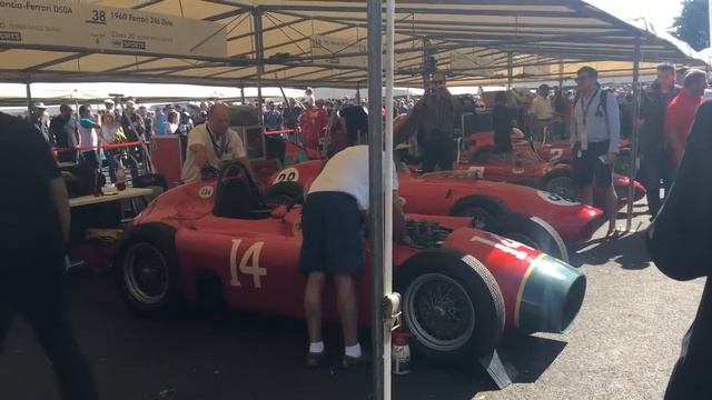 Ear splitting warm up, 1956 Lancia Ferrari