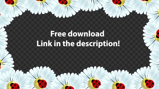 Daisy & ladybug frame Green Screen, Alpha Channel free download