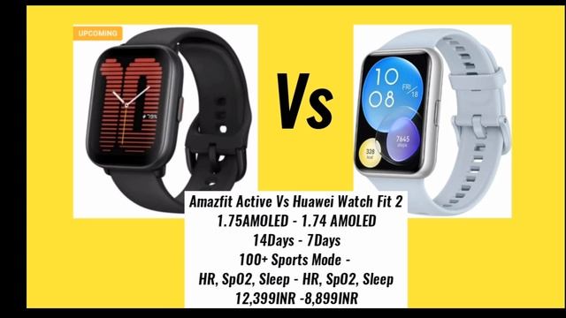 Amazfit Active Vs Huawei Watch Fit 2, Huawei Watch Fit 2 Vs Amazfit Active, Amazfit Active Vs Amazf