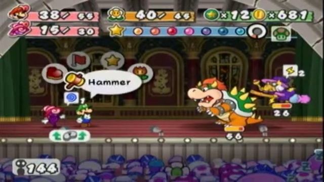 Let`s Play Paper Luigi TTYD Chapter 8 Mini Boss 4 Bowser and Kammy Koopa